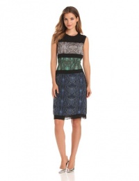BCBGMAXAZRIA Women's Rachel Print Blocked Dress BCBGMAXAZRIA Women's Rachel Print Blocked Dress
