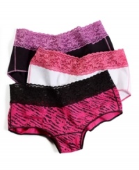 Cheeky hipsters in lacy cotton with a bit of stretch keep you bold from head to toe. From Maidenform's Charmed collection. Style #C0401 Cheeky hipsters in lacy cotton with a bit of stretch keep you bold from head to toe. From Maidenform's Charmed collection. Style #C0401