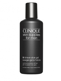 Highly concentrated aloe-rich, oil-free gel. Transforms to a rich lather. Softens and cushions even the heaviest beards for smooth, close shaves. Contains aloe to help calm razor burn. 4.2 oz. Highly concentrated aloe-rich, oil-free gel. Transforms to a rich lather. Softens and cushions even the heaviest beards for smooth, close shaves. Contains aloe to help calm razor burn. 4.2 oz.