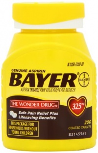 Genuine Bayer Aspirin 325mg Tablets  200 Coated Tablets