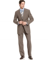 Constructed with neat, modern lines and accented with vintage sharkskin, this smart and sophisticated Michael Kors suit makes a great choice for the office or any formal occasion. Constructed with neat, modern lines and accented with vintage sharkskin, this smart and sophisticated Michael Kors suit makes a great choice for the office or any formal occasion.
