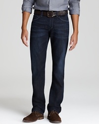 Dark, lightly faded wash with tonal H embroidery. Classic five pocket silhouette for a great, comfortable fit. Dark, lightly faded wash with tonal H embroidery. Classic five pocket silhouette for a great, comfortable fit.