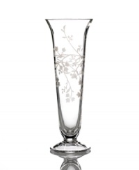 Utterly romantic, the Trousseau bud vase from Martha Stewart Collection features a feminine tulip shape and etched florals in clear glass. A beautiful gift for the happy couple. Utterly romantic, the Trousseau bud vase from Martha Stewart Collection features a feminine tulip shape and etched florals in clear glass. A beautiful gift for the happy couple.