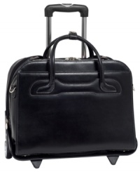 Get ahead with this fashion-forward business case from McKlein. It'll keep you on the cutting edge with a built-in laptop compartment and dual protection system that pads your precious tech from even the roughest bumps, plus a patented detachable wheel and handle system that offer the most versatile mobility options around. One-year warranty. Get ahead with this fashion-forward business case from McKlein. It'll keep you on the cutting edge with a built-in laptop compartment and dual protection system that pads your precious tech from even the roughest bumps, plus a patented detachable wheel and handle system that offer the most versatile mobility options around. One-year warranty.