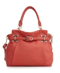 The perfect style for the fashionista on-the-go. Featuring polished goldtone hardware and an elegant belt strap at front, this Elliott Lucca design easily takes you from day to night. The perfect style for the fashionista on-the-go. Featuring polished goldtone hardware and an elegant belt strap at front, this Elliott Lucca design easily takes you from day to night.