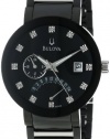 Bulova Men's 98D109 Diamond Accented Black Dial Bracelet Watch