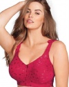 Elila Plus Size Wirefree Full Coverage Jacquard Embroidered Bra