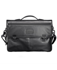 This updated flap brief offers sleek styling and modern features. Made from Tumi's soft, full-grain napa leather, this slim brief has a flap closure with secure tuck-lock key closures. This updated flap brief offers sleek styling and modern features. Made from Tumi's soft, full-grain napa leather, this slim brief has a flap closure with secure tuck-lock key closures.