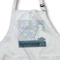 Dress on form in Room, Aqua Green Roses on Wallpaper - Waist Apron With Pockets Dress on form in Room, Aqua Green Roses on Wallpaper - Waist Apron With Pockets