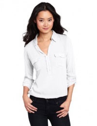 Splendid Women's Long Sleeve Collar Top Shirt, White, Medium Splendid Women's Long Sleeve Collar Top Shirt, White, Medium