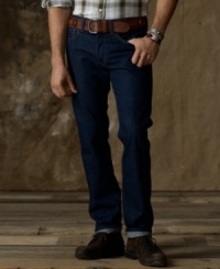 Rendered in a sleek Buffalo rinse wash, the signature slim-fitting jean is the ultimate for a trim, modern look and effortless style. Rendered in a sleek Buffalo rinse wash, the signature slim-fitting jean is the ultimate for a trim, modern look and effortless style.