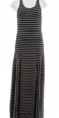 Lauren By Ralph Lauren Black/White Striped Cotton/Modal Sleeveless Maxi Dress X-Large Lauren By Ralph Lauren Black/White Striped Cotton/Modal Sleeveless Maxi Dress X-Large