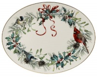 Lenox Winter Greetings 13-Inch Gold-Banded Fine China Platter Lenox Winter Greetings 13-Inch Gold-Banded Fine China Platter