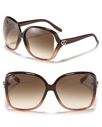 Exude A-list style with these oversized square sunnies from Gucci. Exude A-list style with these oversized square sunnies from Gucci.