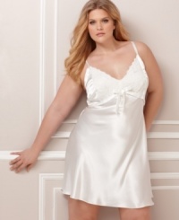 Embroidered lace and a short hemline make the perfect combination of sweet and sultry. Chemise by Jones New York. Embroidered lace and a short hemline make the perfect combination of sweet and sultry. Chemise by Jones New York.