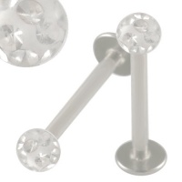 16g 16 gauge (1.2mm), 3/8 Inches (10mm) long - Stainless Steel Lip Bar Labret Ring Monroe Ear Tragus Stud Earrings with Clear Swarovski Crystal Ferido balls AOQO- Pierced Jewelry Body Piercing Jewellery- Set of 2 16g 16 gauge (1.2mm), 3/8 Inches (10mm) long - Stainless Steel Lip Bar Labret Ring Monroe Ear Tragus Stud Earrings with Clear Swarovski Crystal Ferido balls AOQO- Pierced Jewelry Body Piercing Jewellery- Set of 2