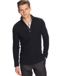 A keep-forever staple. Calvin Klein's classic zip sweater is a must-have style to add to your personal lookbook. A keep-forever staple. Calvin Klein's classic zip sweater is a must-have style to add to your personal lookbook.