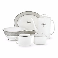 Kate Spade and Lenox join together to bring ease, elegance and understated wit to the table. June Lane is a graceful pattern adorned with a centered dragonfly design, complimented by an elegant accent plate depicting the wings of a dragonfly. Dishwasher safe. Kate Spade and Lenox join together to bring ease, elegance and understated wit to the table. June Lane is a graceful pattern adorned with a centered dragonfly design, complimented by an elegant accent plate depicting the wings of a dragonfly. Dishwasher safe.
