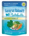 Natural Balance 3-Ounce Platefulls Indoor Mackerel and Sardine Formula in Gravy Entree for Cats, Pack of 24