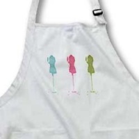 Aqua Pink n Green Dress Forms - Waist Apron With Pockets Aqua Pink n Green Dress Forms - Waist Apron With Pockets