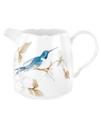 Abuzz with hummingbirds, the airy and bright Nectar creamer brings the outdoors in. Versatile bone china formed in Spode's impressions shapes with a crisp white glaze complements serene country settings. Abuzz with hummingbirds, the airy and bright Nectar creamer brings the outdoors in. Versatile bone china formed in Spode's impressions shapes with a crisp white glaze complements serene country settings.