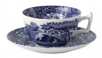 Spode Blue Italian Earthenware Teacup and Saucer Spode Blue Italian Earthenware Teacup and Saucer
