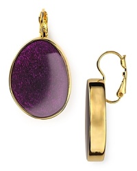 Kenneth Jay Lane's shapely enamel earrings are updated in a royal shade. Like double dose of color to your lobes, this gold-dipped pair are daytime chic and easy to wear. Kenneth Jay Lane's shapely enamel earrings are updated in a royal shade. Like double dose of color to your lobes, this gold-dipped pair are daytime chic and easy to wear.