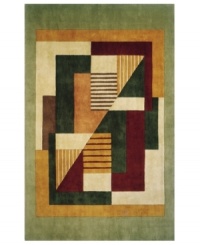 Catch the new wave of design with Momeni's bold and beautiful rug collection! Graphics shapes steal the spotlight in colorblocked earthy tones for a look that's truly avant-garde. Hand-tufted of fine wool in a Tibetan-inspired weave, this rug offers the softest hand and an unsurpassed sheen. Catch the new wave of design with Momeni's bold and beautiful rug collection! Graphics shapes steal the spotlight in colorblocked earthy tones for a look that's truly avant-garde. Hand-tufted of fine wool in a Tibetan-inspired weave, this rug offers the softest hand and an unsurpassed sheen.