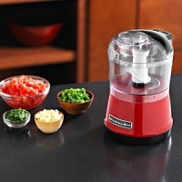 Mince, chop and purée with ease using the 3.5-cup Food Chopper from KitchenAid. With simple one-touch operation and two speeds, it features a domed lid with an opening so you can add wet ingredients like oil or broth while it's in use - perfect for making pesto or a small batch of soup. Mince, chop and purée with ease using the 3.5-cup Food Chopper from KitchenAid. With simple one-touch operation and two speeds, it features a domed lid with an opening so you can add wet ingredients like oil or broth while it's in use - perfect for making pesto or a small batch of soup.