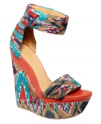 Funky footwear courtesy of the midwest. The Iowa platform wedges by L.A.M.B. feature bold ethnic prints that you're sure to love. Funky footwear courtesy of the midwest. The Iowa platform wedges by L.A.M.B. feature bold ethnic prints that you're sure to love.