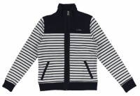 Lauren Active Women's Mockneck Full-Zip Striped Track Jacket (Small, White/Capri Navy) Lauren Active Women's Mockneck Full-Zip Striped Track Jacket (Small, White/Capri Navy)