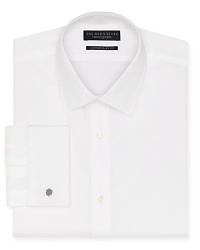 Keep it clean and simple with a classic solid dress shirt for a handsome, traditional look on workdays. Rendered in crisp cotton poplin with French cuffs and a contemporary fit. Keep it clean and simple with a classic solid dress shirt for a handsome, traditional look on workdays. Rendered in crisp cotton poplin with French cuffs and a contemporary fit.