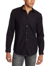 Calvin Klein Sportswear Men's Long Sleeve Mini Stripe Dobby Woven, Black, Large Calvin Klein Sportswear Men's Long Sleeve Mini Stripe Dobby Woven, Black, Large