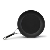 This Nouvelle cookware collection from Anolon features hard-anodized construction in a versatile, elegant shape for perfectly even heating and exceptional cooking performance. Each piece is designed with a double full cap base with a copper core for optimum heat control, and two layers of ultradurable aluminum. Restaurant-tested Autograph® 2 nonstick interiors ensure easy, clean release, and cast stainless-steel handles secured with sturdy dual rivets make each piece easy to maneuver and transport. This Nouvelle cookware collection from Anolon features hard-anodized construction in a versatile, elegant shape for perfectly even heating and exceptional cooking performance. Each piece is designed with a double full cap base with a copper core for optimum heat control, and two layers of ultradurable aluminum. Restaurant-tested Autograph® 2 nonstick interiors ensure easy, clean release, and cast stainless-steel handles secured with sturdy dual rivets make each piece easy to maneuver and transport.