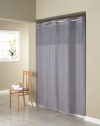 Hookless Fabric Shower Curtain with Built in Liner  -Grey