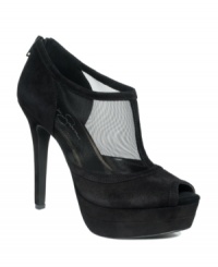 Surround yourself in sexy style with Jessica Simpson's Echoe platform shooties. A see-through mesh upper pushes these platforms way beyond basic. Surround yourself in sexy style with Jessica Simpson's Echoe platform shooties. A see-through mesh upper pushes these platforms way beyond basic.