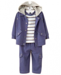 First Impressions Baby Boy Infant Sweat Suit (Blue) 3-piece Set (0-3 Months) First Impressions Baby Boy Infant Sweat Suit (Blue) 3-piece Set (0-3 Months)