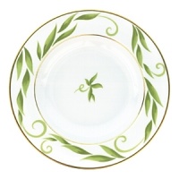 Frivole combines daring originality with soft feminity to create a sophisticated design for the table. Sprawling leaf-work designs add exuberant elegance to this whimsical pattern. Coordinating colors of amethyst and sage with gold trim allow versatility when entertaining formally or casually. Frivole combines daring originality with soft feminity to create a sophisticated design for the table. Sprawling leaf-work designs add exuberant elegance to this whimsical pattern. Coordinating colors of amethyst and sage with gold trim allow versatility when entertaining formally or casually.