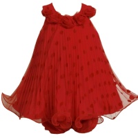 Bonnie Baby-Girls Infant Flocked Dot Mesh Dress With Wire Hem Bonnie Baby-Girls Infant Flocked Dot Mesh Dress With Wire Hem