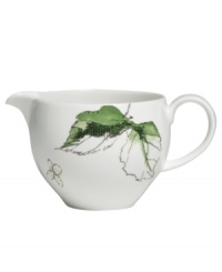 Vera Wang's Floral Leaf watercolor adds fresh artistry to this chic bone china creamer. A smooth, minimalist shape in clean white blooms with crisp greens for a modern look and feel that's ideal for every day. Vera Wang's Floral Leaf watercolor adds fresh artistry to this chic bone china creamer. A smooth, minimalist shape in clean white blooms with crisp greens for a modern look and feel that's ideal for every day.