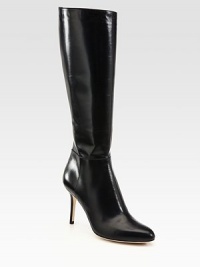 From the 24:7 Collection. Italian leather at its most refined in this rich and timeless style.Self-covered heel, 3½ (90mm) Shaft, 14 Leg circumference, 13¾ Point toe Back zip Leather lining Padded insole Leather and rubber sole Made in ItalyOUR FIT MODEL RECOMMENDS ordering true size.. From the 24:7 Collection. Italian leather at its most refined in this rich and timeless style.Self-covered heel, 3½ (90mm) Shaft, 14 Leg circumference, 13¾ Point toe Back zip Leather lining Padded insole Leather and rubber sole Made in ItalyOUR FIT MODEL RECOMMENDS ordering true size..
