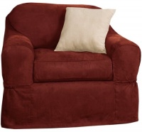 Maytex Piped Suede 2-Piece Slipcover Chair, Red Maytex Piped Suede 2-Piece Slipcover Chair, Red