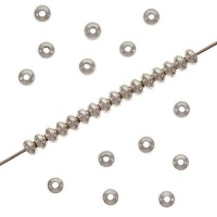 Silver Plated Rondelle Beads 3x2mm (144) Silver Plated Rondelle Beads 3x2mm (144)