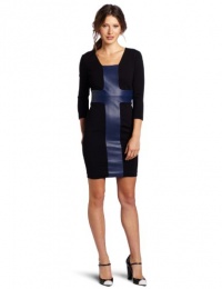 Robert Rodriguez Women's Fitted Moto Dress, Navy, 2 Robert Rodriguez Women's Fitted Moto Dress, Navy, 2