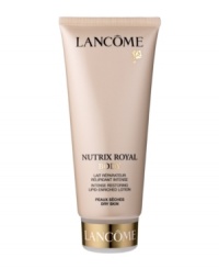Nurture very dry skin back to supple softness. RESCUE your skin from serious dryness. Instantly relieve uncomfortable tightness and smooth the roughness caused by extreme dehydration. REPAIR the appearance of dry and very dry skin with ROYAL LIPIDÉUM™, a unique technology enriched with Royal Jelly that supplements skin's own natural lipids for intense hydration. PROTECT your body with renewed levels of moisture-trapping lipids. Skin feels insulated from the daily effects of climate and seasonal changes. Nurtured and moisturized, skin feels silky smooth, soft, and comfortable. Nurture very dry skin back to supple softness. RESCUE your skin from serious dryness. Instantly relieve uncomfortable tightness and smooth the roughness caused by extreme dehydration. REPAIR the appearance of dry and very dry skin with ROYAL LIPIDÉUM™, a unique technology enriched with Royal Jelly that supplements skin's own natural lipids for intense hydration. PROTECT your body with renewed levels of moisture-trapping lipids. Skin feels insulated from the daily effects of climate and seasonal changes. Nurtured and moisturized, skin feels silky smooth, soft, and comfortable.