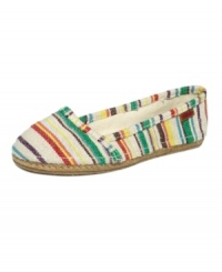Pack your beach essentials. The Rascal flats by Rebels are perfect with their easy espadrille styling and sunny print. Pack your beach essentials. The Rascal flats by Rebels are perfect with their easy espadrille styling and sunny print.