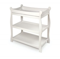 Badger Basket White Sleigh Style Baby Changing Table