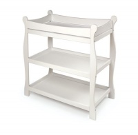 Badger Basket White Sleigh Style Baby Changing Table Badger Basket White Sleigh Style Baby Changing Table