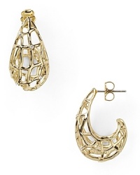 Ornately styled, these curvaceous, gold-plated post earrings feature woven details. From Nadri. Ornately styled, these curvaceous, gold-plated post earrings feature woven details. From Nadri.