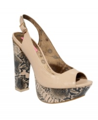 Hypnotize the crowd with Betsey Johnson's flirty Mystifyy pumps! Made with a sultry slingback and an exotic covered platform and towering 5 heel. Hypnotize the crowd with Betsey Johnson's flirty Mystifyy pumps! Made with a sultry slingback and an exotic covered platform and towering 5 heel.